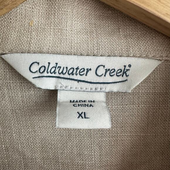 Coldwater Creek Journeys Lightweight Washable Linen Jacket Flax Khaki XL - Picture 3 of 10